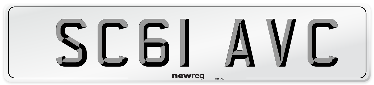 SC61 AVC Number Plate from New Reg